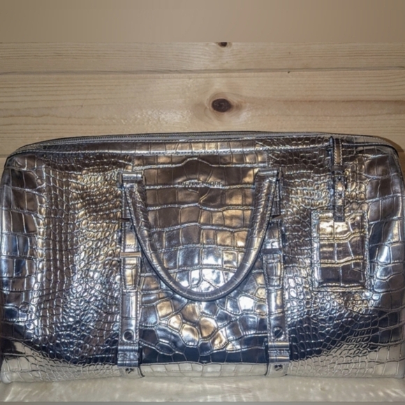 Michael Kors “Mercer Metallic Crocodile-Embossed Leather Tote Bag - Picture 1 of 3